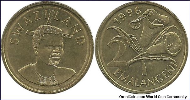 Swaziland 2 Emalangeni 1996 - King Msawati III