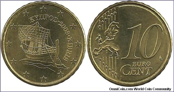 Cyprus 10 Eurocent 2008
