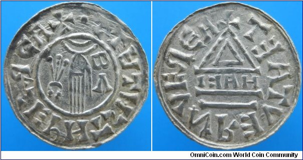 Bohemia,
Duke Boleslav Chrabrý 1003-1004,
AR denarius, 1,185g,
Vyšehrad mint