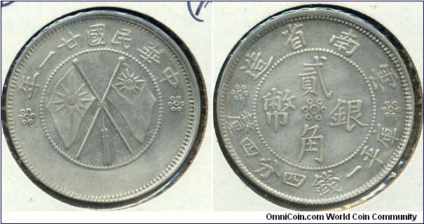 20-Cent Silver Coin, Yunnan.