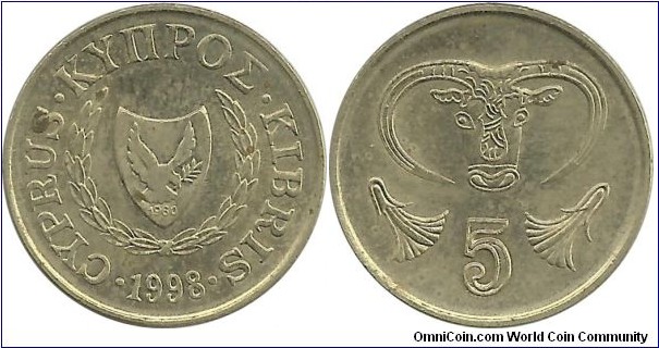 Cyprus-Republic 5 Cents 1998
