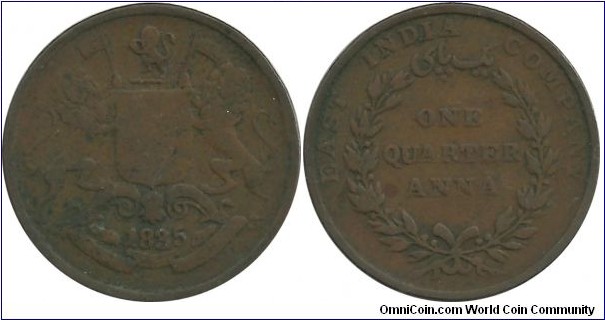 India-East India Company ¼ Anna 1835