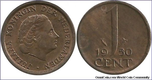 Nederlands 1 Cent 1950 - PrivyMark = Fish