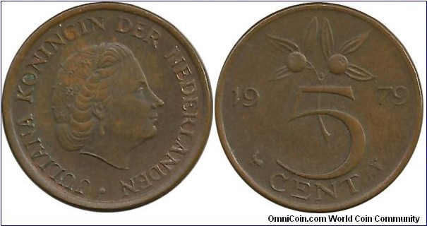 Nederlands 5 Cent 1979 - PrivyMark = Cock