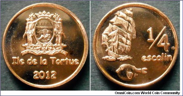 Turtle Island (Tortuga) 1/4 escalin. 2012, Fantasy coin.