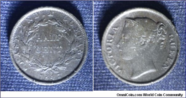 East India Company -  Queen Victoria Half cent copper