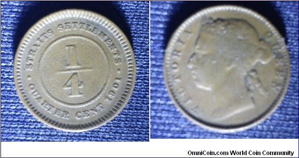 Straits Settlements - Queen Victoria quarter cent bronze