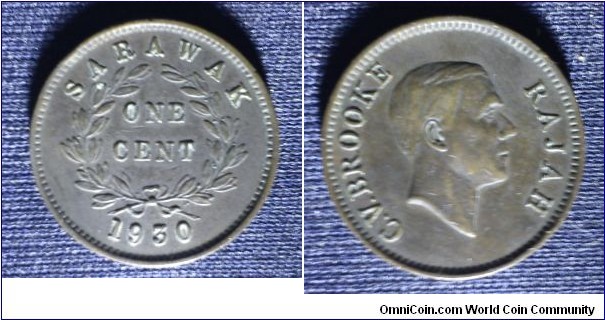 Sarawak - Rajah Charles Vyner Brooke One cent bronze