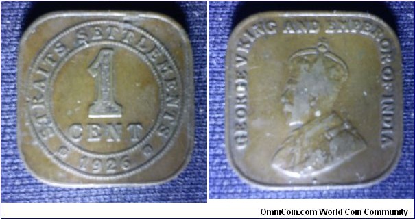 Straits Settlements King George V 1 cent bronze