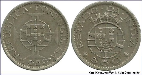 India-Portuguesa 60 Centavos 1959