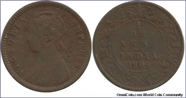 India-British 1/12 Anna 1899