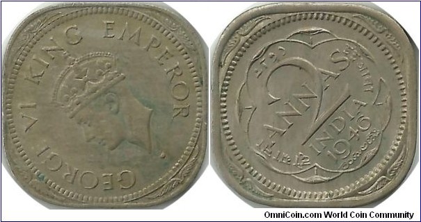 India-British 2 Annas 1946(C)