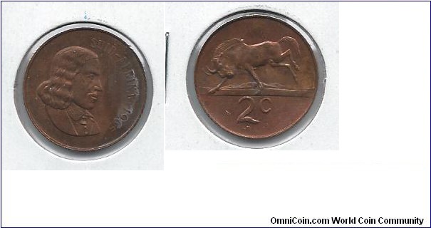 South Africa 2 cents 1965