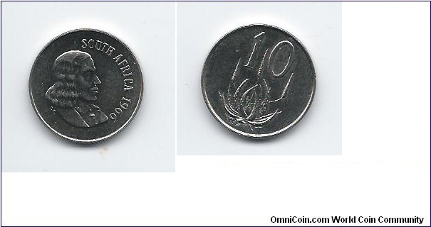 South Africa 10 cents 1966