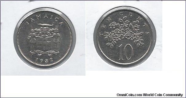 Jamaica 10 Cents 1982