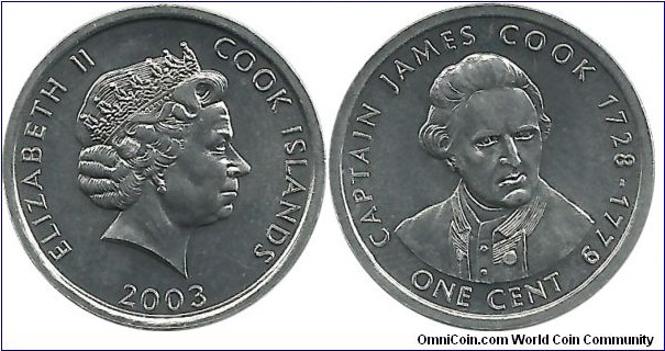CookIslands 1 Cent 2003-Cap James Cook