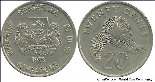 Singapore 20 Cents 1985