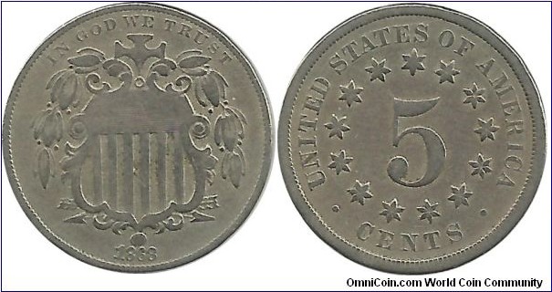 USA 5 Cents 1868
