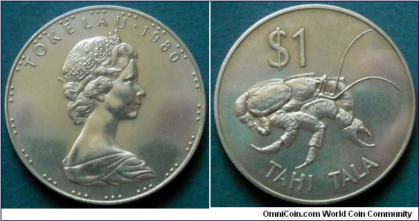 Tokelau 1 tala (dollar) 1980, Coconut crab.