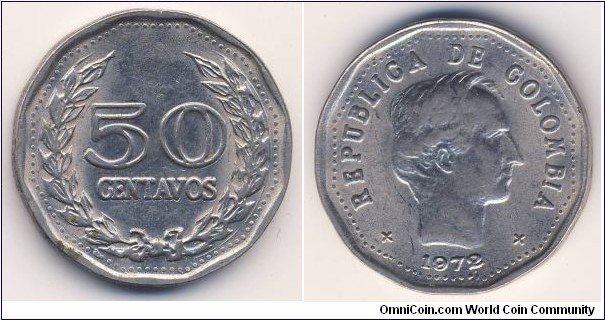 50 Centavos (Republic of Colombia // Nickel clad Steel)