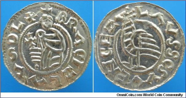 Bohemia, Duke Břetislav I. 1034-1055, AR denarius, 1,146g, Prague mint?, minted before 1050