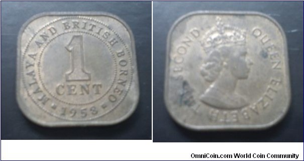 Malaya and British Borneo Queen Elizabeth II 1 cent