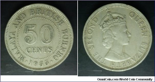 Malaya and British Borneo Queen Elizabeth II 50 cents