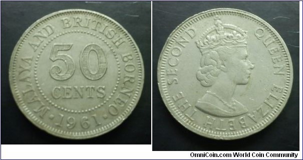 Malaya and British Borneo Queen Elizabeth II 50 cents