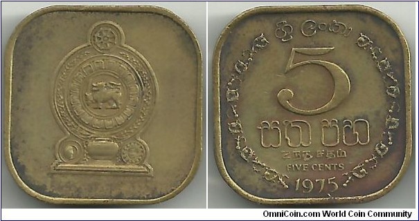 SriLanka 5 Cents 1975