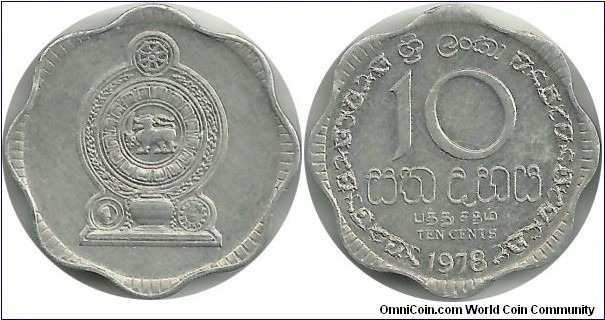 SriLanka 10 Cents 1978