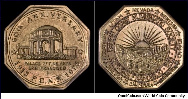 Pacific Coast Numismatic Society 60th Anniversary medal.