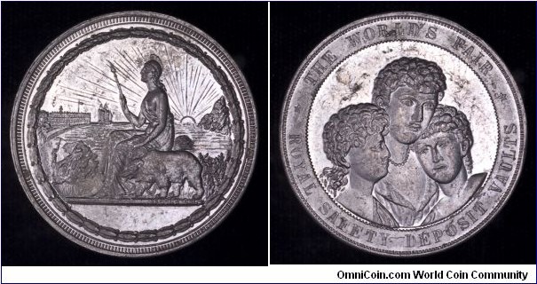 Mule of two Hanson obverse dies, the California state seal from 1894 and the Royal Vaults from 1893.