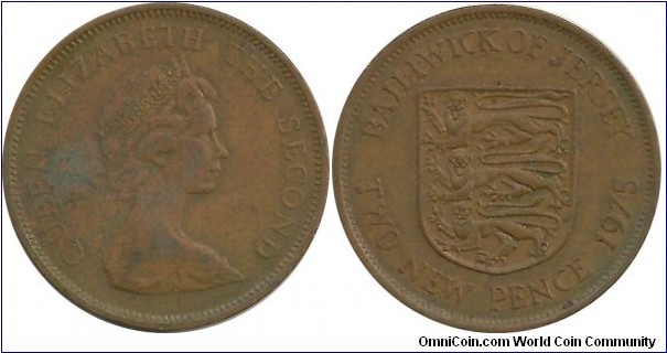 Jersey 2 New Pence 1975