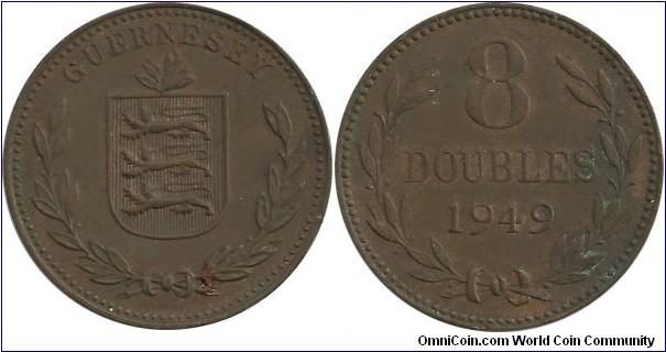 Guernesey 8 Doubles 1949 - King George VI (1936-1952)