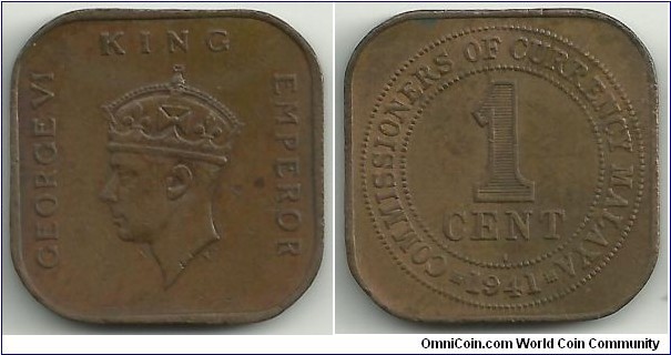 Malaya 1 Cent 1941-I
