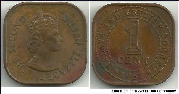 MalayaBritishBorneo 1 Cent 1957