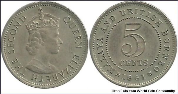 MalayaBritishBorneo 5 Cents 1961