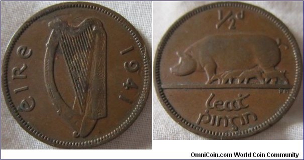 1941 irish halfpenny