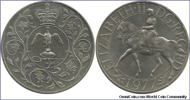 UnitedKingdom 25 Pence 1977 - Elizabeth II, Silver Jubilee Commemorative