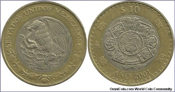 Mexico 10 Pesos 2001