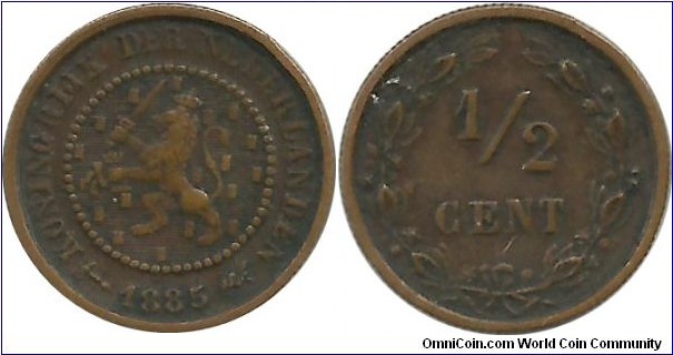 Nederland ½ Cent 1885