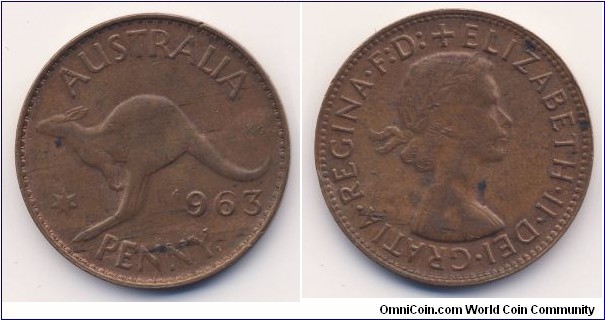 1 Penny (Commonwealth of Australia / Queen Elizabeth II // Bronze 9.45g)