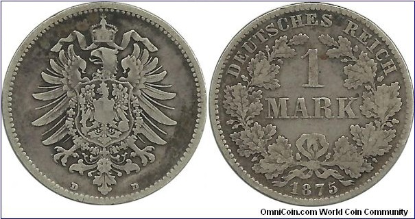 DeutschesReich 1 Mark 1875D