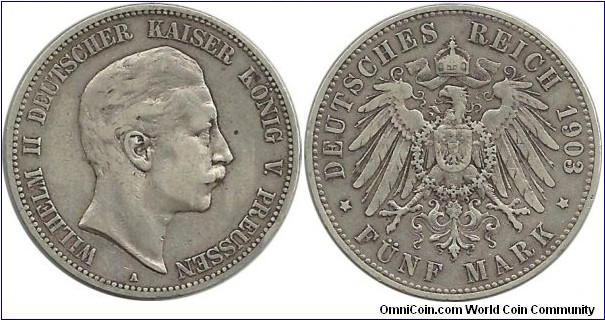 DeutschesReich 5 Mark 1903A