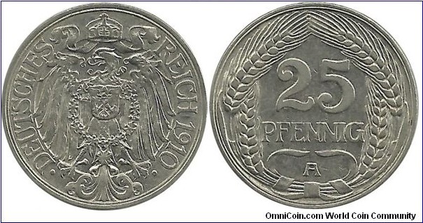 DeutschesReich 25 Pfennig 1910A