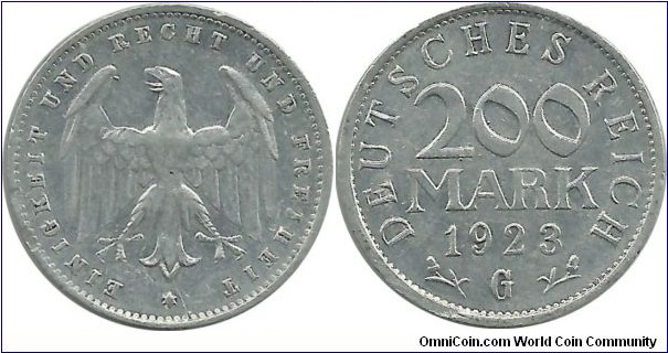 Germany Weimar 200 Mark 1923G