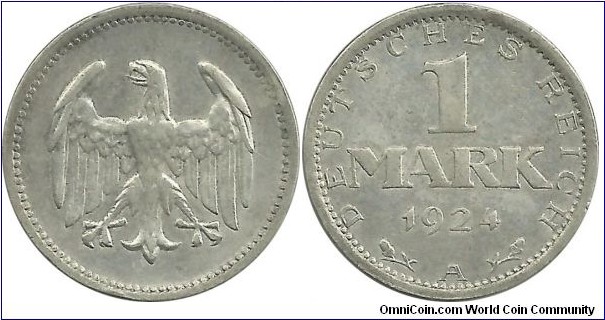 Germany Weimar 1 Mark 1924A