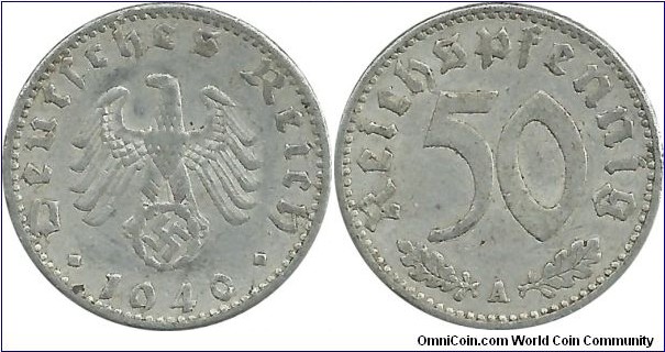 Germany-Nazi 50 Reichspfennig 1940A