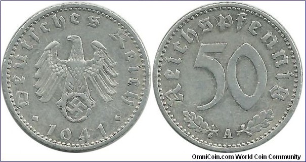 Germany-Nazi 50 Reichspfennig 1941A