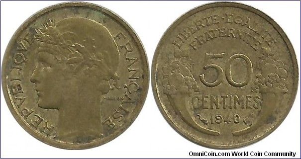 France 50 Centimes 1940